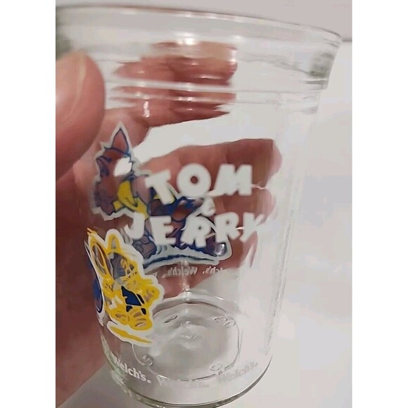 Vintage Tom and Jerry Welch's Jelly Jam Jar Soccer Glass 1991 Drinking Glass 4" - Picture 7 of 12